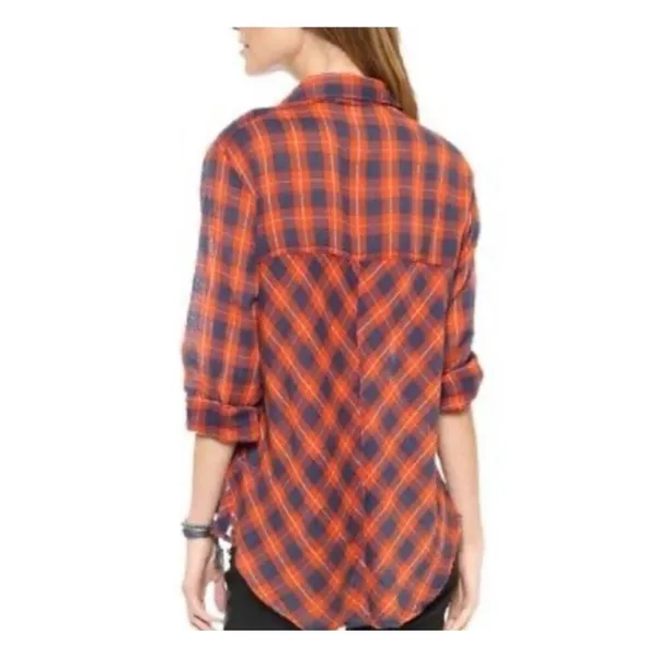 ✨Free People Gauze Plaid Flannel Sz XS T-Shirt✨ - Image 6