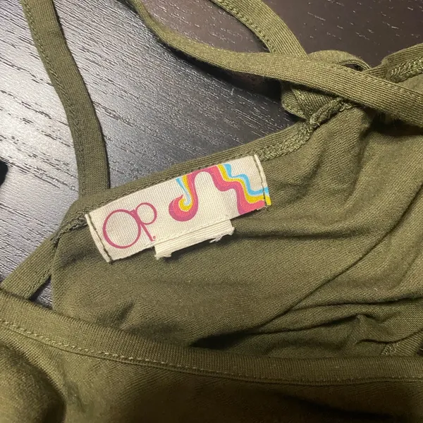OP Olive Tank Top with Gold Sun Graphic - Image 5