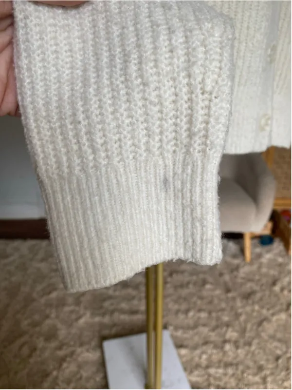 Universal Threads Ivory Cream Cardigan Button Front Knit Nantucket Preppy Prairie - Image 8