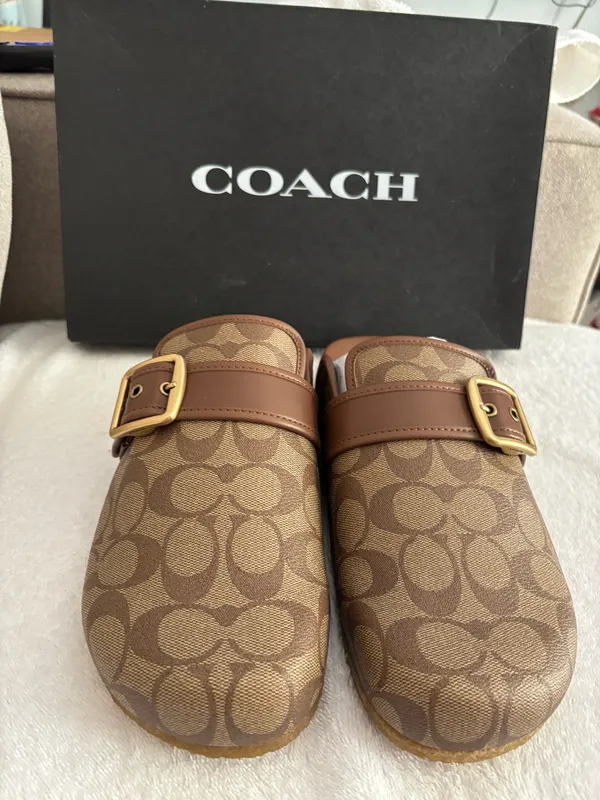 Coach Signature Canvas Mules Sz10 Unisex - Image 7