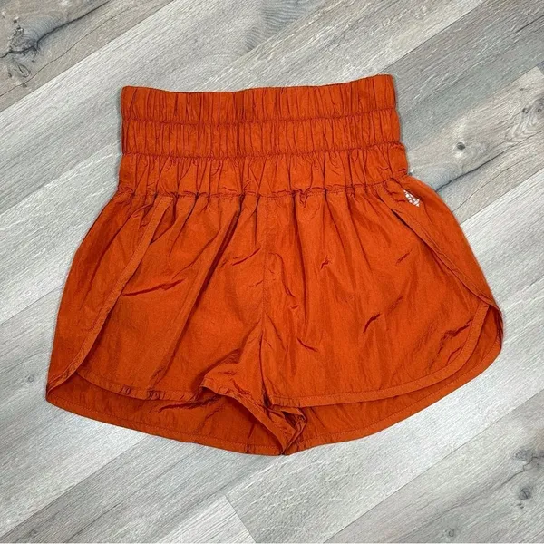 Free People The‎ Way Home Nylon Athletic Running Shorts Rust Orange Small - Image 5