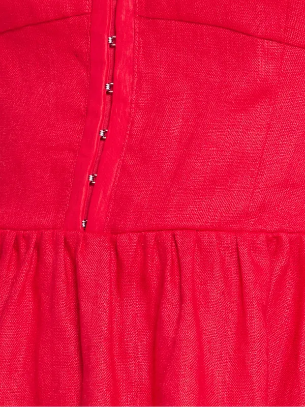 NWT Few Moda Irene Lace Corset Mini Dress size 8 Red o.p.t. Tibi - Image 5
