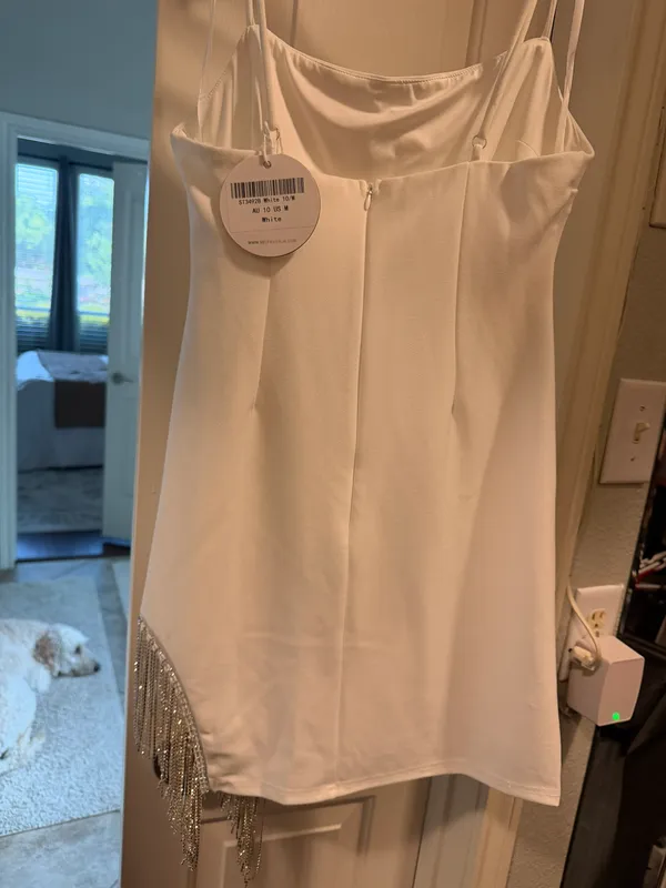 Selfie Leslie White Mini Dress - Image 3