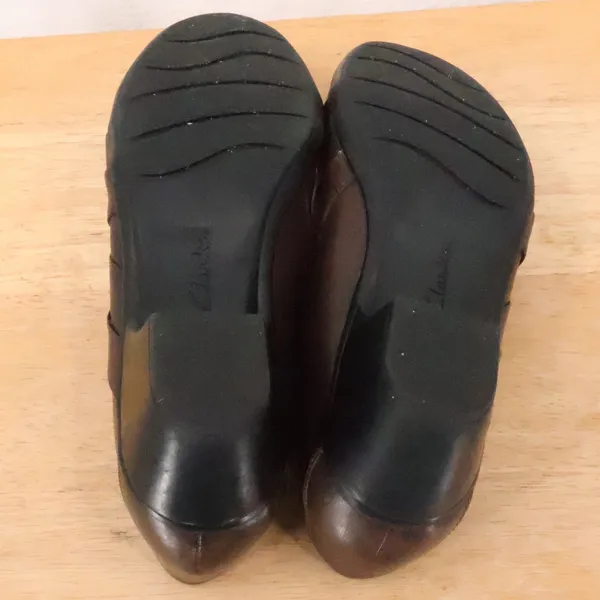 Clarks May Marigold Pump Loafer Womens Size 10 Comfort Brown‎ Leather Slip On - Image 3