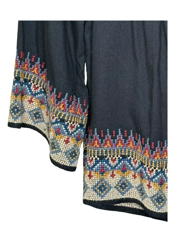 Joie 𖣴 Embroidered Festival Hippie Boho Off The Shoulder Peasant Top 𖣴 Black 𖣴 L - Image 5