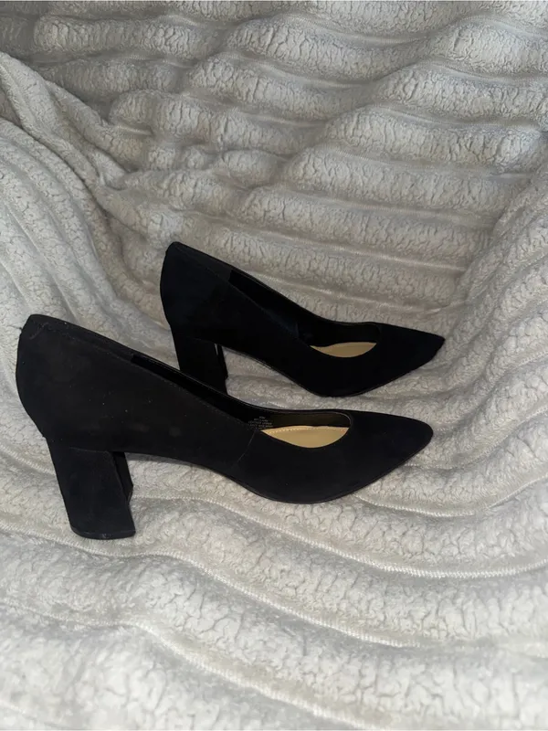 Marc Fisher Zala Black Suede Block Heel Pumps Size 6.5 - Image 6