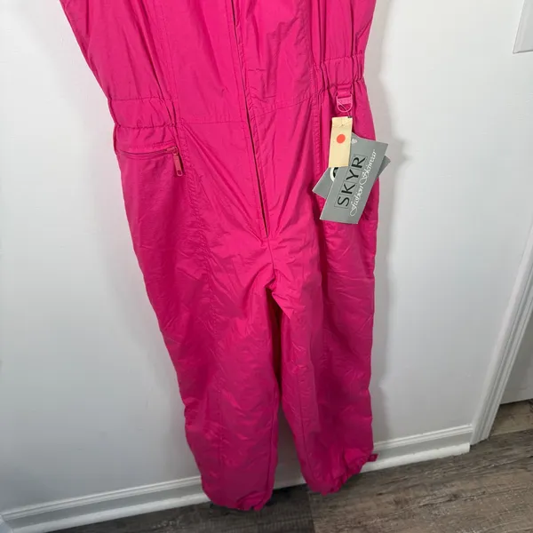 Skyr Vintage Pink Snow Bib Overalls Ski Outdoor Retro Winter NEW Womens Size 10 - Image 4
