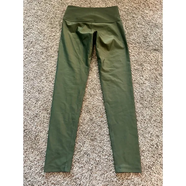 Noli Yoga Liquid Legging Hunter Green High Rise Shiny Metallic Workout Small - Image 5