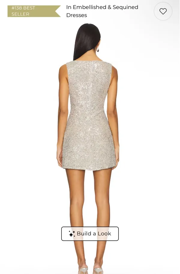 Tori Mini Dress in Platinum Sequins - Image 2