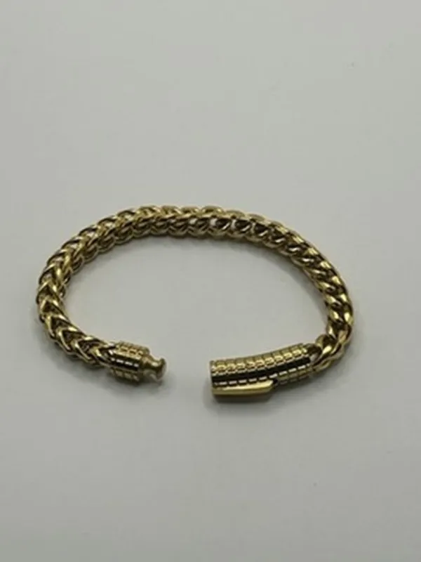 Womens Franco Bracelet 7 Inch Real Gold Dainty Box Link Plated Layering Stack - Image 3
