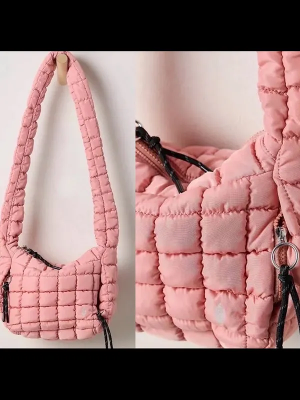 Free People Soft Quilted Pink Shoulder Bag - Image 2