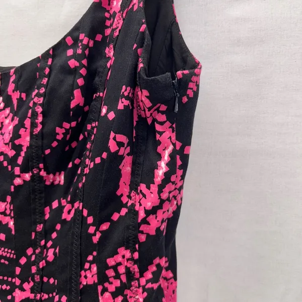 Jones New York Fit & Flare Dress Black‎ Pink 10 - Image 11