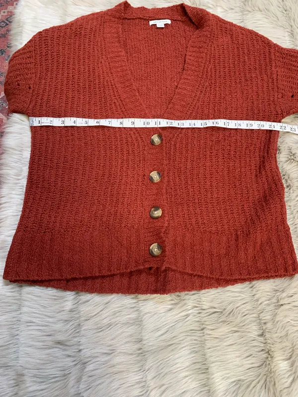 American Eagle Rust Color Button Up Cardigan XS - Image 5