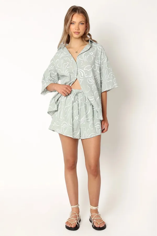 Petal and Pup Fiorelli Short Set - Sage - Image 2