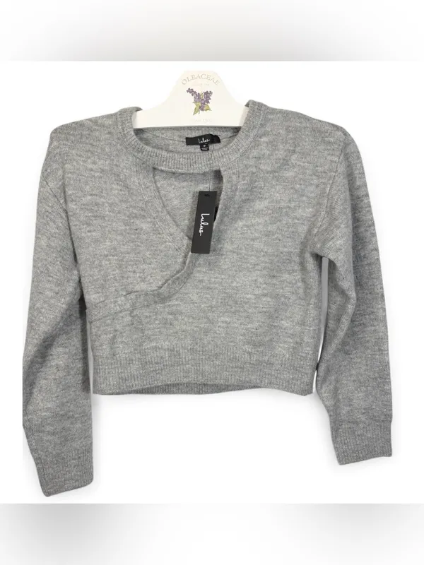 NWT LULUS Women’s Casually Elevated Cutout Surplice Long Sleeve Sweater Size M - Image 5