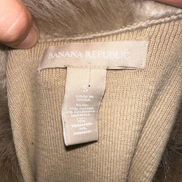 Banana Republic tan cashmere blend S mob wife sweater - Image 3