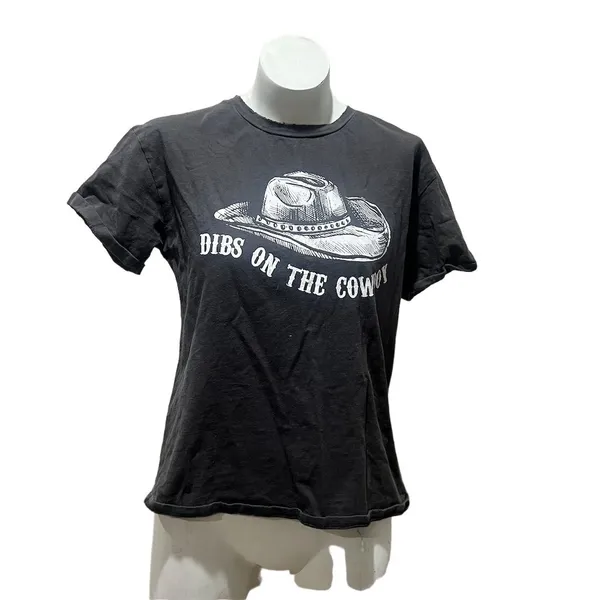 Miss Me Women's Gray "Dibs On The Cowboy" T-Shirt Size M - Image 2