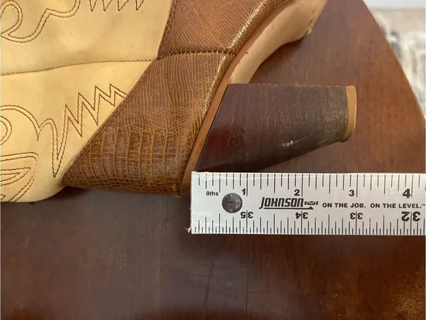 Vintage Zodiac Women’s Brown & Cream Western Cowboy Boots w/ Heel 👢🤠 - Image 6