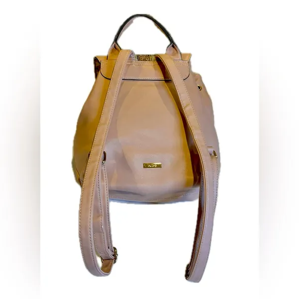 Women’s ALDO Pink Embellished Backpack, Bag. Bucket Style with Drawstring - Image 2