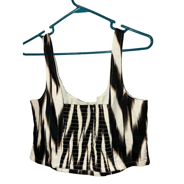 Banana republic printed linen blend crop top Size 14 NEW #741 - Image 3