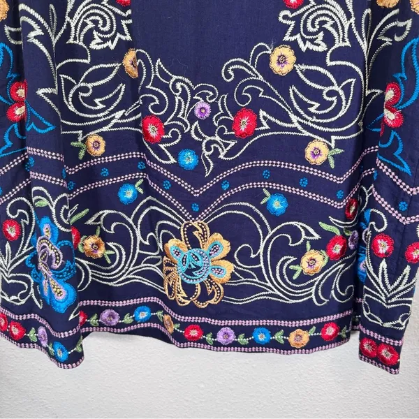 Maeve Anthropologie Blue Floral Embroidered Mini Shift Dress Womens 2 Sleeveless - Image 3