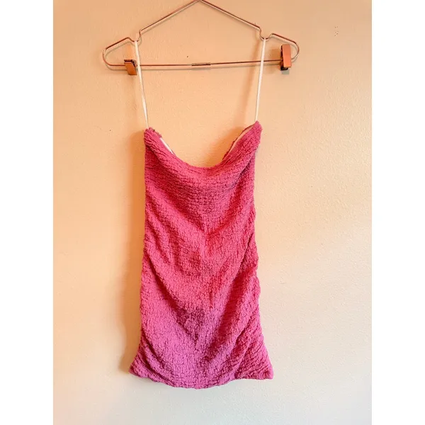Hello Molly Tube Dress Women Size 6 Pink Popcorn‎ Texture Ruched Mini Bodycon - Image 6