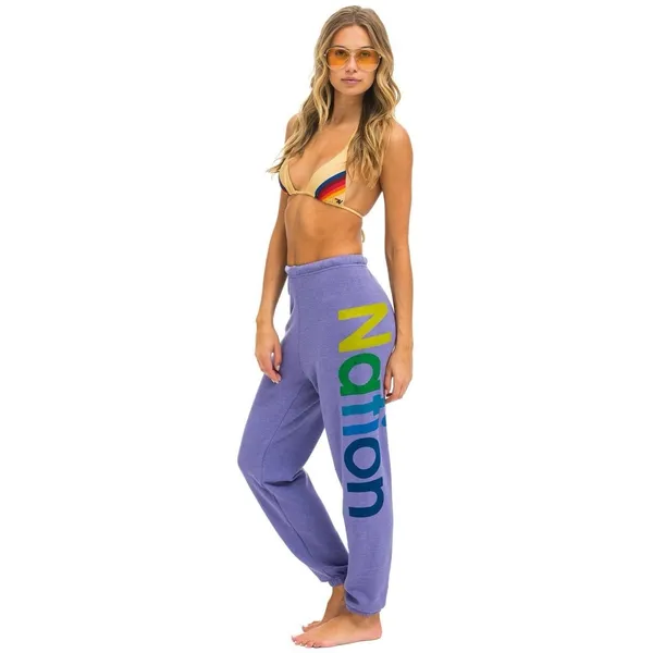 Aviator Nation Logo 2 Sweatpants Lavendar Purple XS Flawed - Image 2