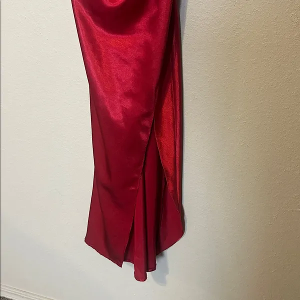 Selfie Leslie Cowl‎ Neck Satin Dress Red Size Small - Image 7