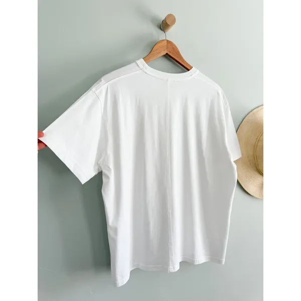 Madewell | NWT Relaxed Oversized Cotton Tee Eyelet White | Sz L - Image 9