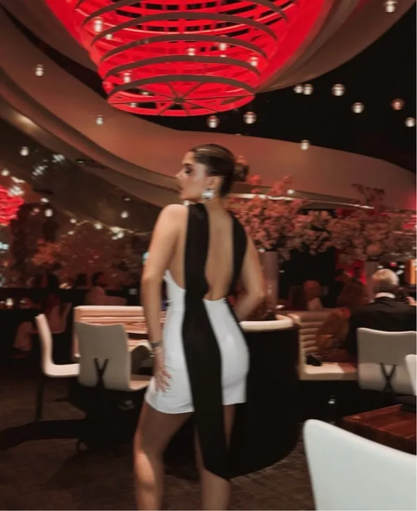 Zara mini bodycon Elegant Black and White Dress wedding holiday evening - Image 9