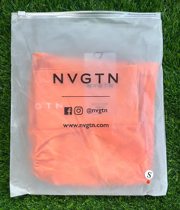 NVGTN Sunset Orange Contour Seamless Shorts - Image 3