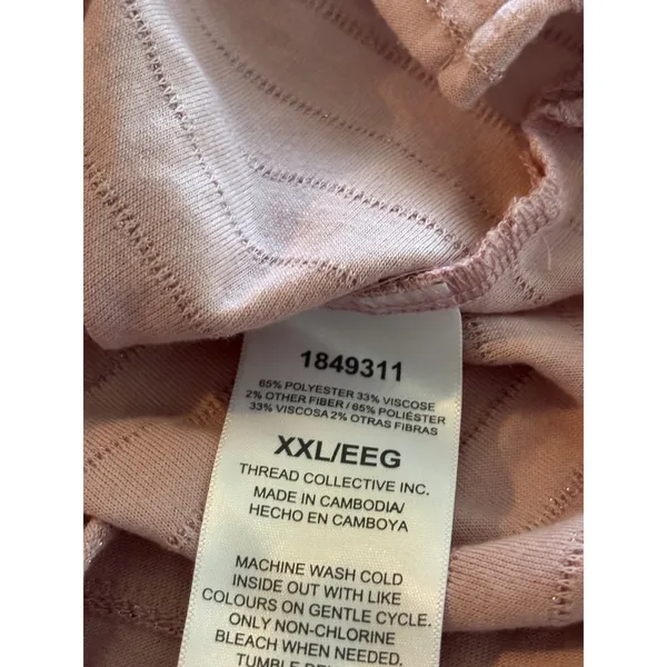 Ellen Tracy Womens XXL Pink Metallic Stripe Short Sleeve Knit Top‎ Shimmer Tee - Image 5
