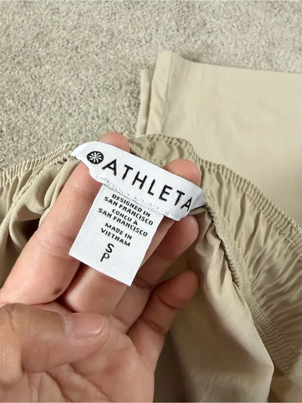 Athleta Women’s Midday Mid Rise Crop Poplin Pants Lightweight UPF 40+ in Ecru S - Image 8