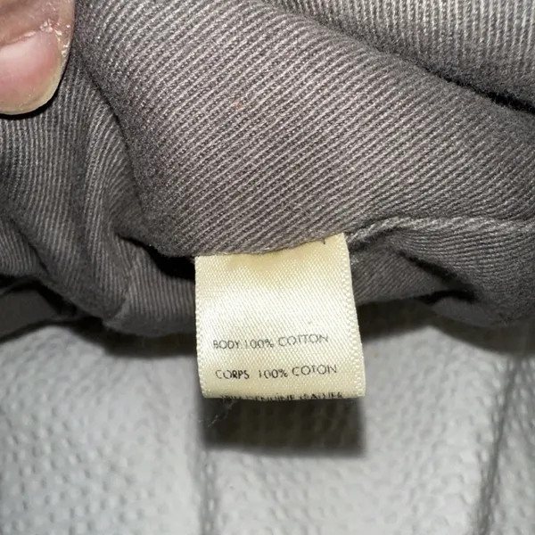 Schuler & Sons ANTHROPOLOGIE Tie Dyed Cotton Blue Canvas & Tan Leather 18" Bag - Image 5