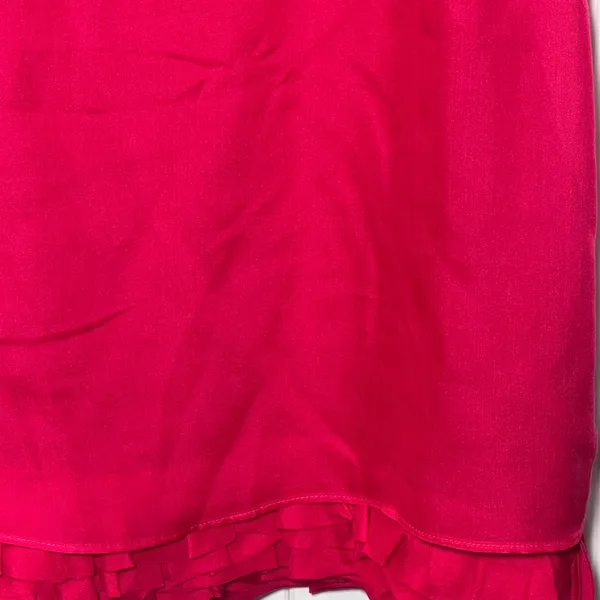 Alice + Olivia Pink 100% Silk Ruffle Hem‎ Mini Slip Dress Size S 83656643 - Image 5