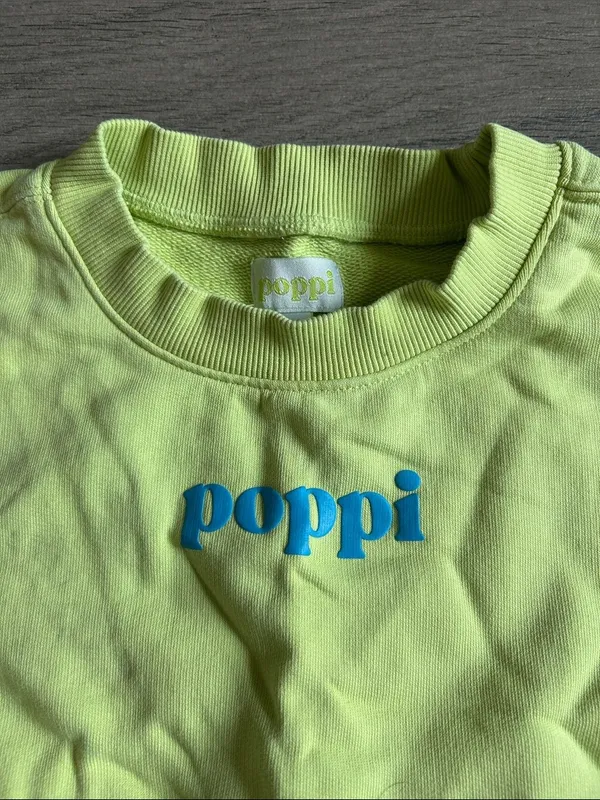 poppi Neon Lime Crewneck Sweatshirt - Women's Casual Pullover - Image 3
