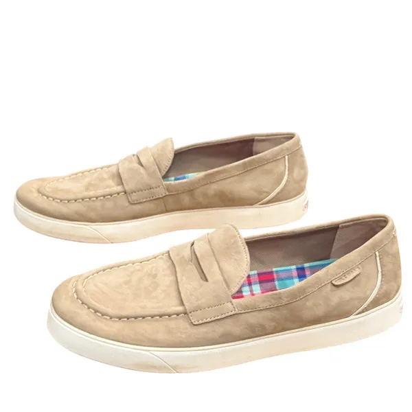 Cole‎ Haan Nantucket 2.0 Penny Loafers Womens 10.5 Beige Suede Light Academia - Image 2
