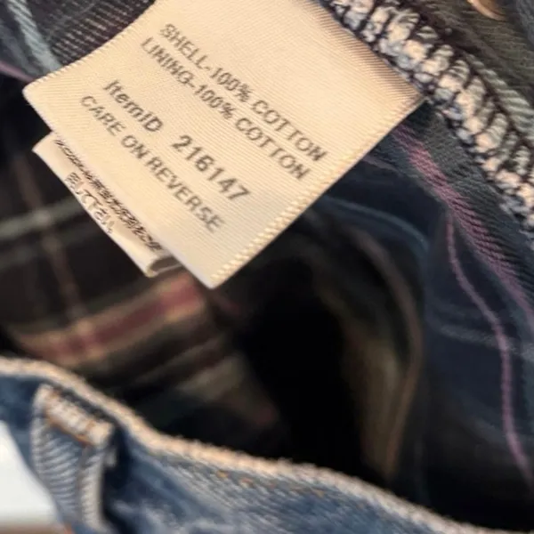 L.L. Bean Orginal/Relaxed‎ Fit Plaid Lined Jeans Size 12 - Image 6