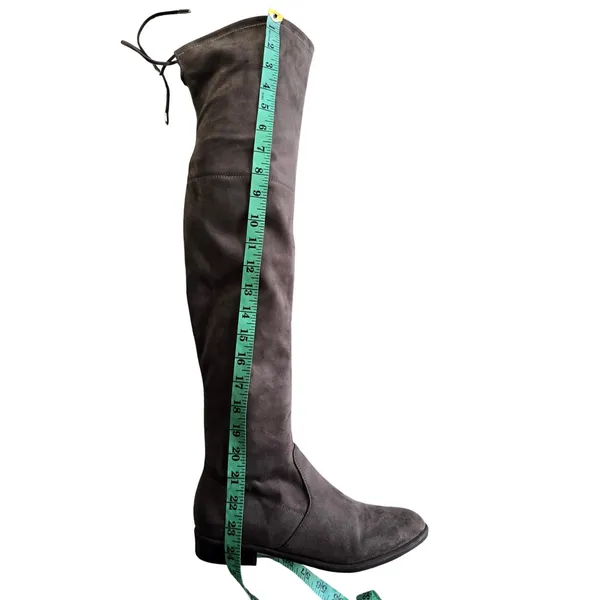 Marc Fisher Over The Knee Boots Taupe Faux Suede OTK Boots‎ Size 7.5 - Image 14