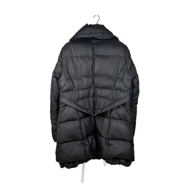 Black Rivet Puffer Coat XL Down Feather Longline Black Quilted Winter‎ Jacket - Image 5