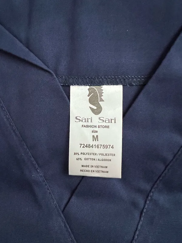 Sari Sari Navy Blue Drawstring Pants Scrub Set Size M - Image 4