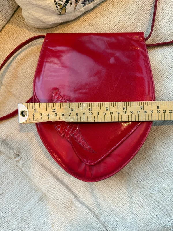 Vintage Stuart Weitzman Red Leather Crossbody Bag made Spain Y2K - Image 6