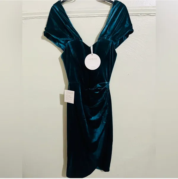 Miss Circle Velvet Corset Drees in Teal Blue Size XS - Image 3