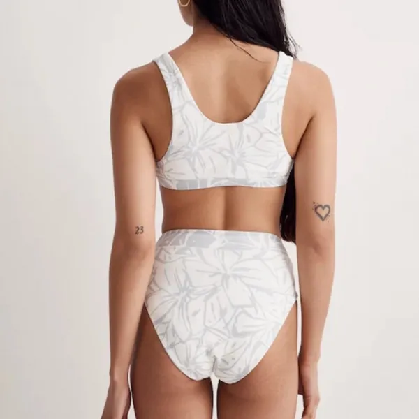 Madewell Reversible‎ Bikini Set Womens M Gray Tropical Floral High Waist Swim - Image 2
