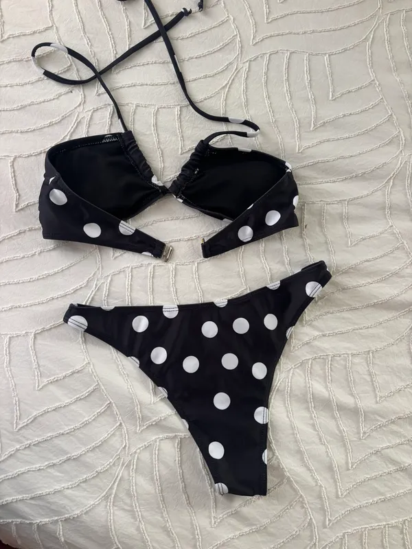 Black And White Polka Dot Halter Size XS - Image 9