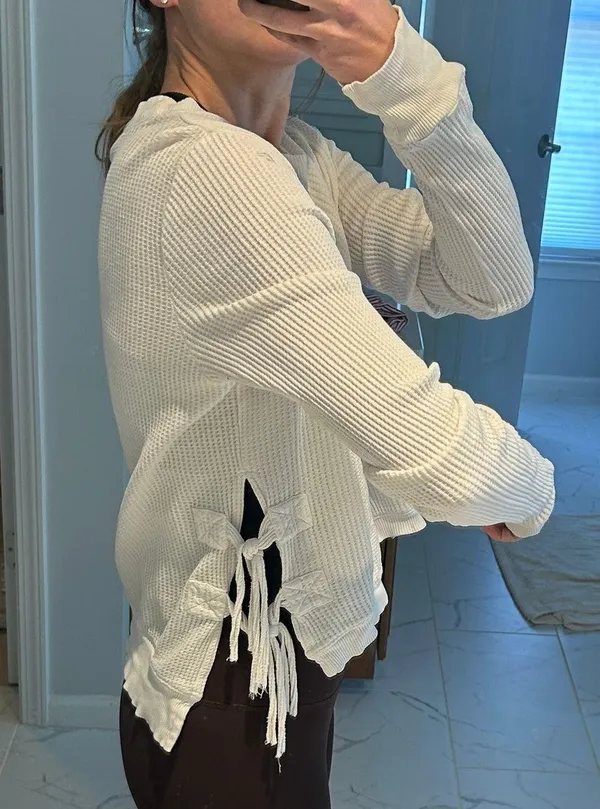 We The Free White Thermal Waffle Long Sleeve - Image 2