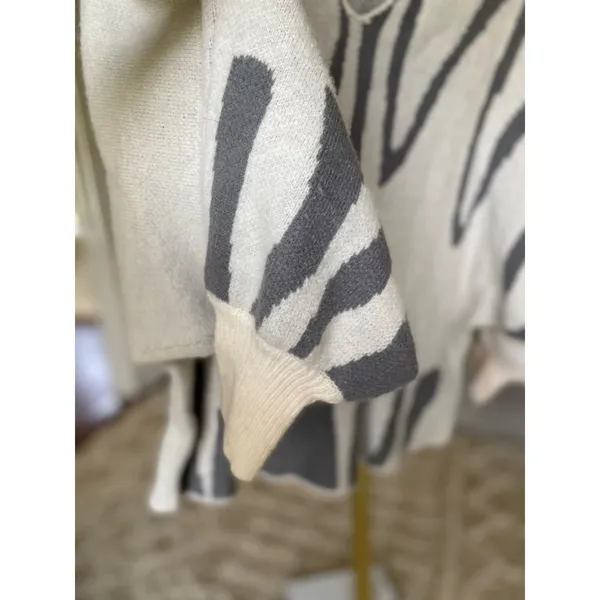 Oversized Batwing Sweater Zebra Modern Cozy Street Luxe Scans‎ I Winter Buttery - Image 9