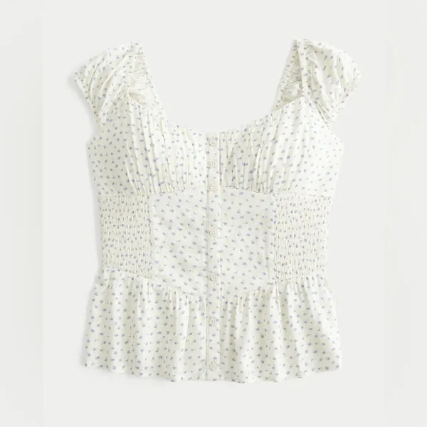 Hollister Sweetheart Peplum Top Size Medium NWT - Image 3