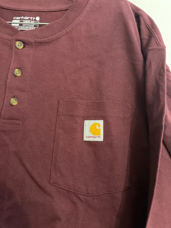 Carhartt Loose-fit Men’s Burgundy T Shirt - Image 2