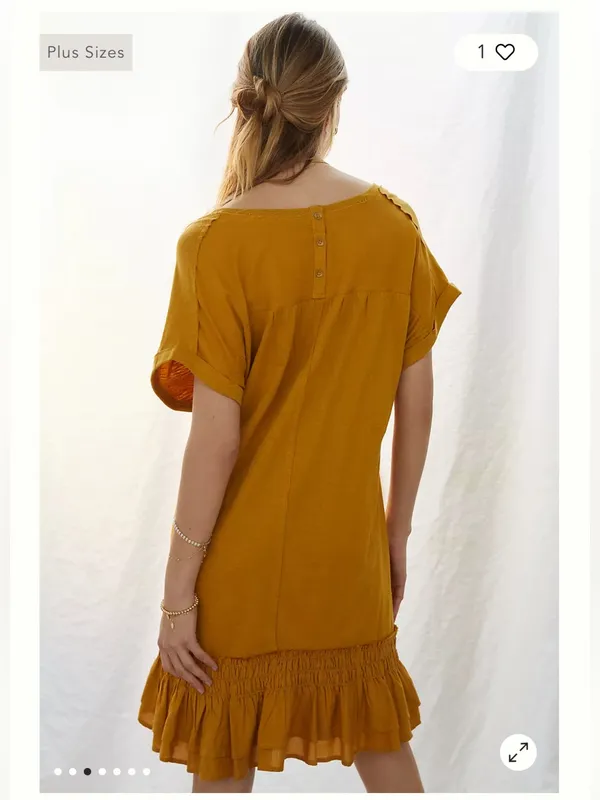 ANTHROPOLOGIE Daily Practice Solana Ruffled Tunic Dress Small - Image 2